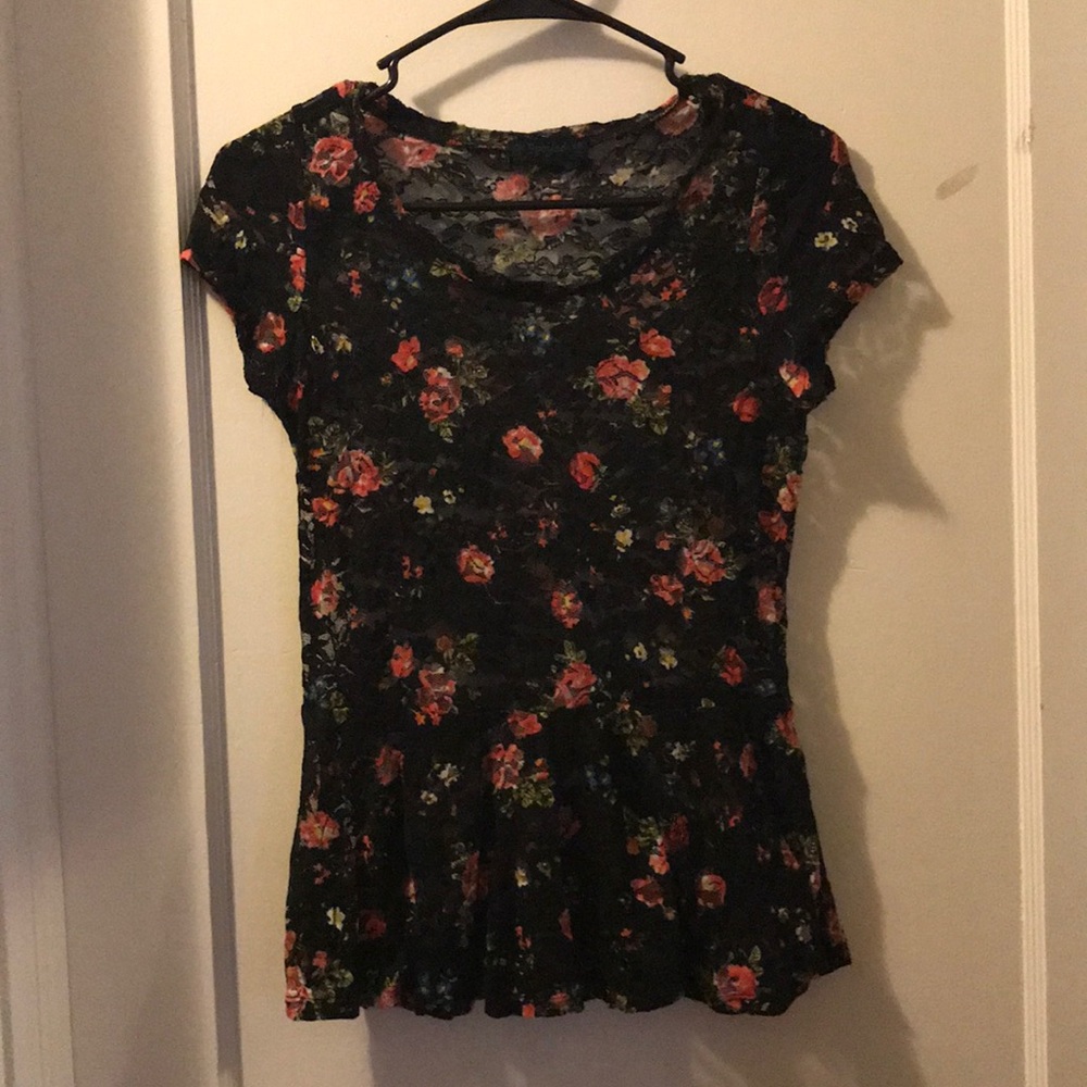 See-thru floral top